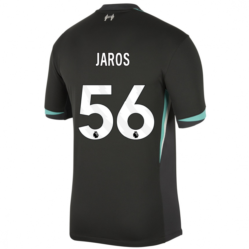 Niño Fútbol Camiseta Vitezslav Jaros #56 Negro Antracita Blanco 2ª Equipación 2024/25