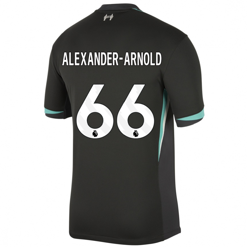 Niño Fútbol Camiseta Trent Alexander-Arnold #66 Negro Antracita Blanco 2ª Equipación 2024/25