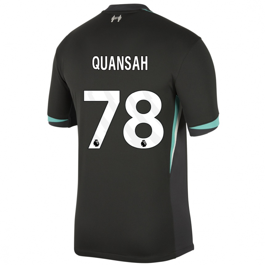 Niño Fútbol Camiseta Jarell Quansah #78 Negro Antracita Blanco 2ª Equipación 2024/25