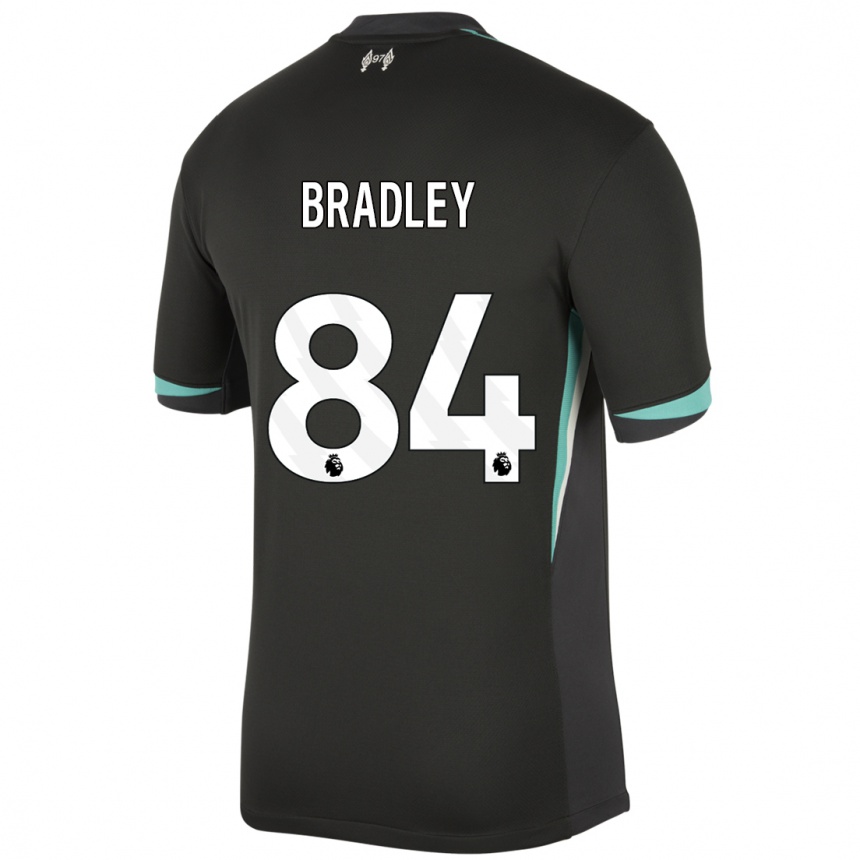 Niño Fútbol Camiseta Conor Bradley #84 Negro Antracita Blanco 2ª Equipación 2024/25