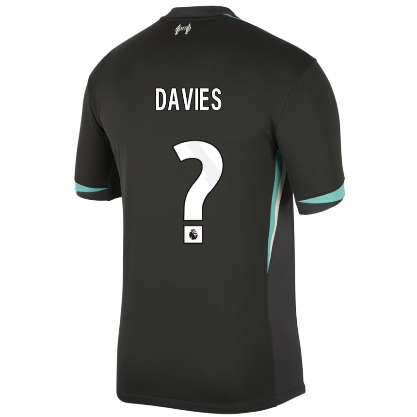 Niño Fútbol Camiseta Harvey Davies #0 Negro Antracita Blanco 2ª Equipación 2024/25