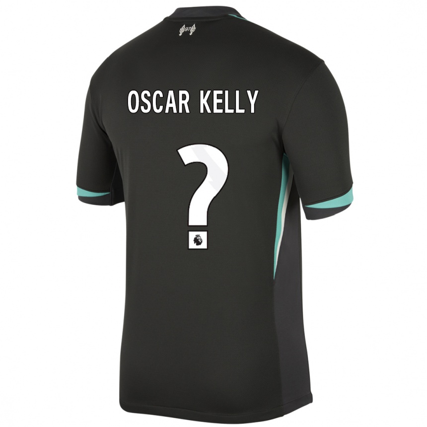 Niño Fútbol Camiseta Oscar Kelly #0 Negro Antracita Blanco 2ª Equipación 2024/25