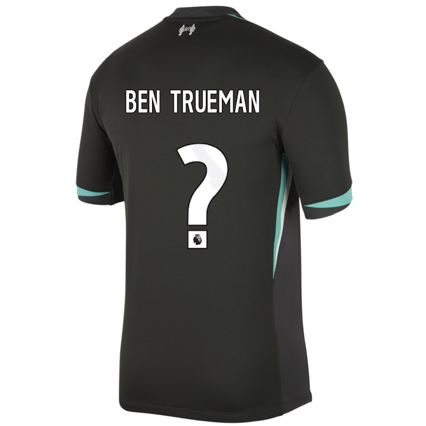 Niño Fútbol Camiseta Ben Trueman #0 Negro Antracita Blanco 2ª Equipación 2024/25