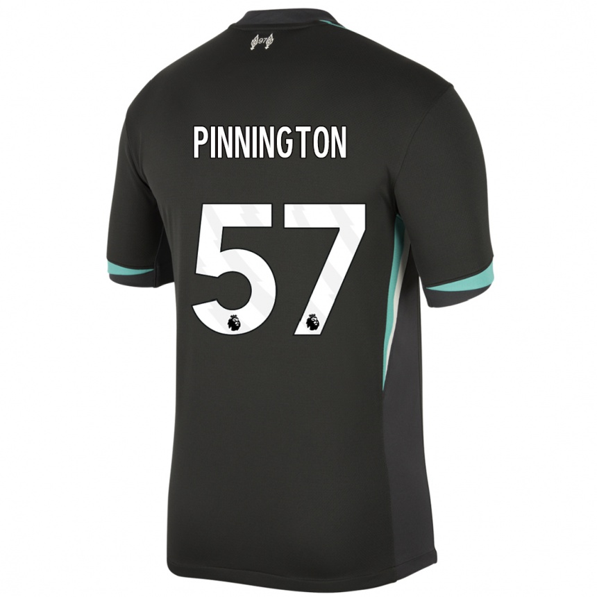 Niño Fútbol Camiseta Carter Pinnington #57 Negro Antracita Blanco 2ª Equipación 2024/25