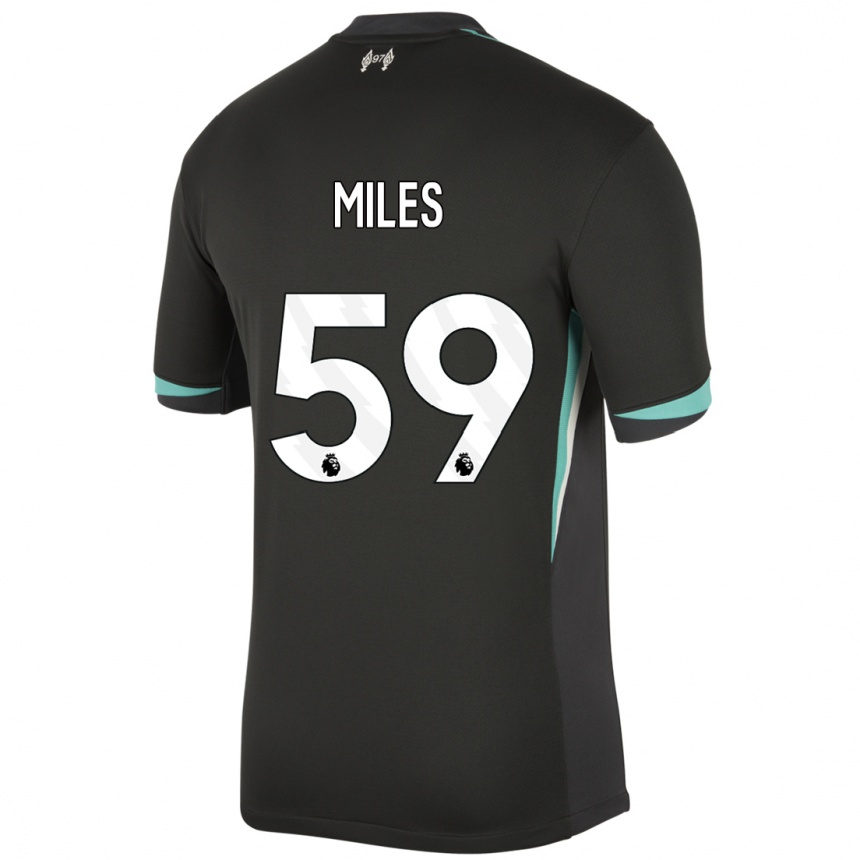 Niño Fútbol Camiseta Terence Miles #59 Negro Antracita Blanco 2ª Equipación 2024/25