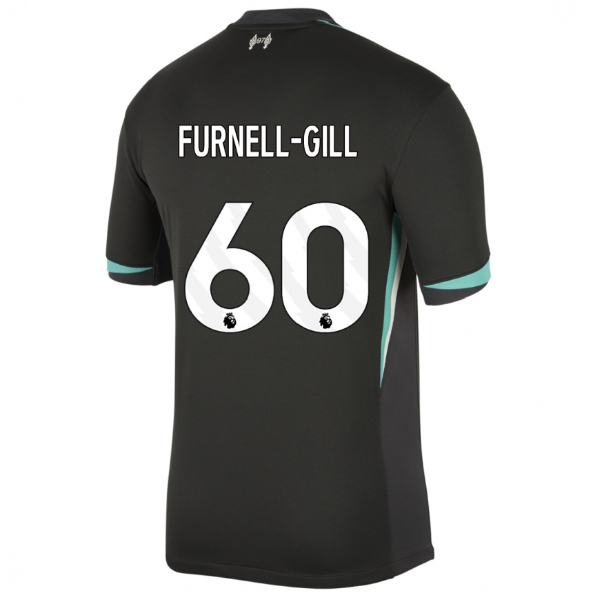 Niño Fútbol Camiseta Luca Furnell-Gill #60 Negro Antracita Blanco 2ª Equipación 2024/25