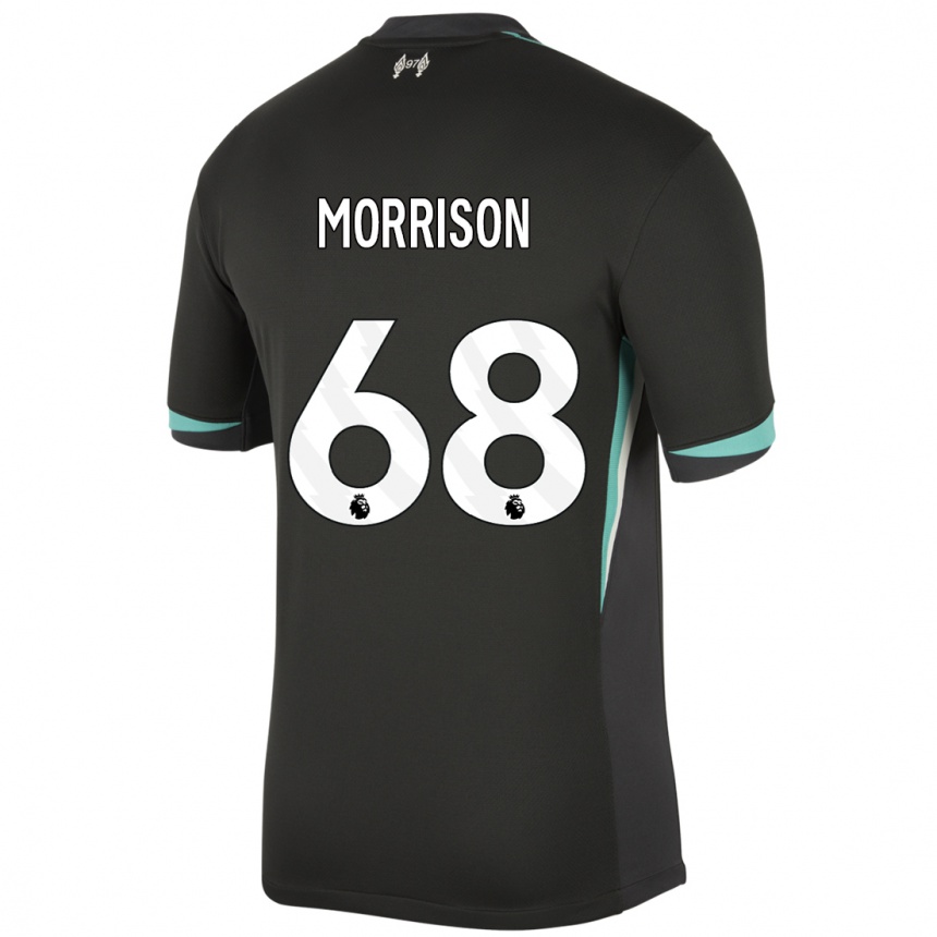 Niño Fútbol Camiseta Kieran Morrison #68 Negro Antracita Blanco 2ª Equipación 2024/25