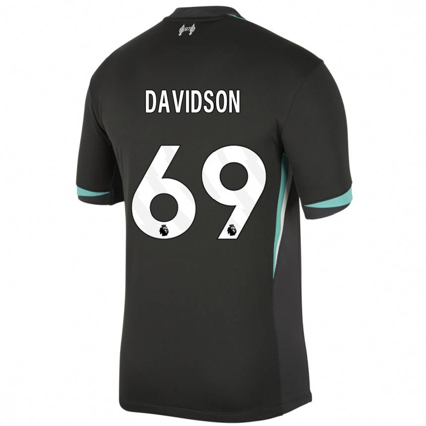 Niño Fútbol Camiseta Josh Davidson #69 Negro Antracita Blanco 2ª Equipación 2024/25