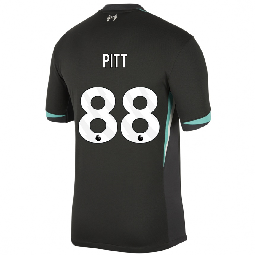 Niño Fútbol Camiseta Lucas Pitt #88 Negro Antracita Blanco 2ª Equipación 2024/25