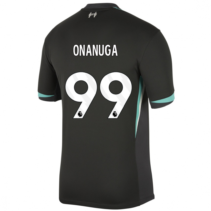 Niño Fútbol Camiseta Fola Onanuga #99 Negro Antracita Blanco 2ª Equipación 2024/25