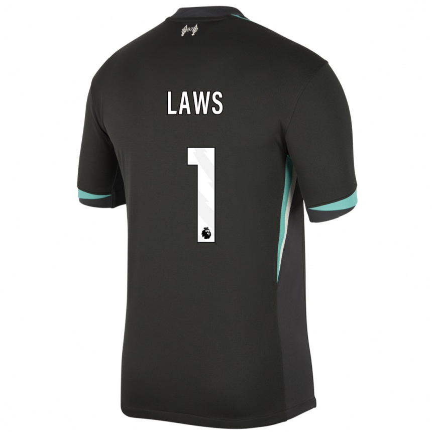 Niño Fútbol Camiseta Rachael Laws #1 Negro Antracita Blanco 2ª Equipación 2024/25