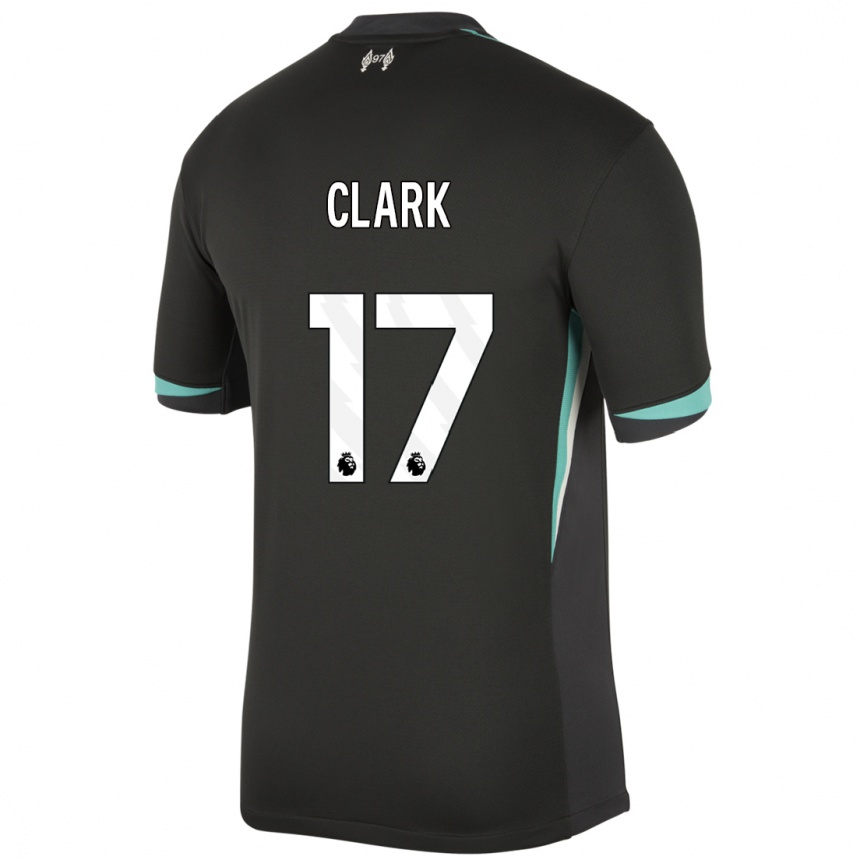 Niño Fútbol Camiseta Jenna Clark #17 Negro Antracita Blanco 2ª Equipación 2024/25