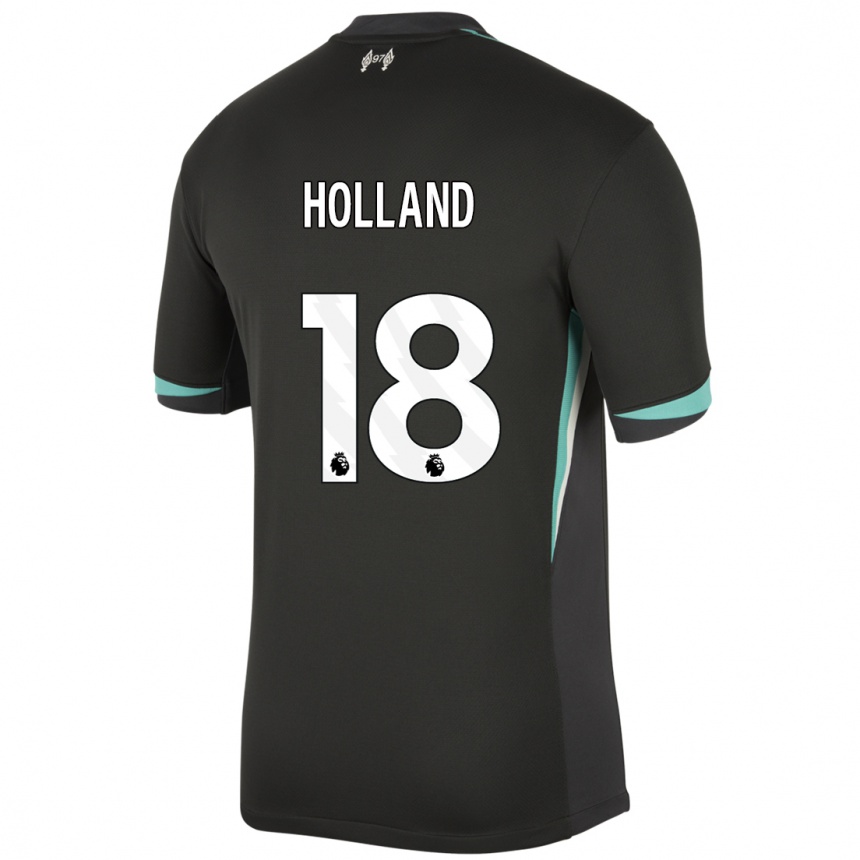 Niño Fútbol Camiseta Ceri Holland #18 Negro Antracita Blanco 2ª Equipación 2024/25