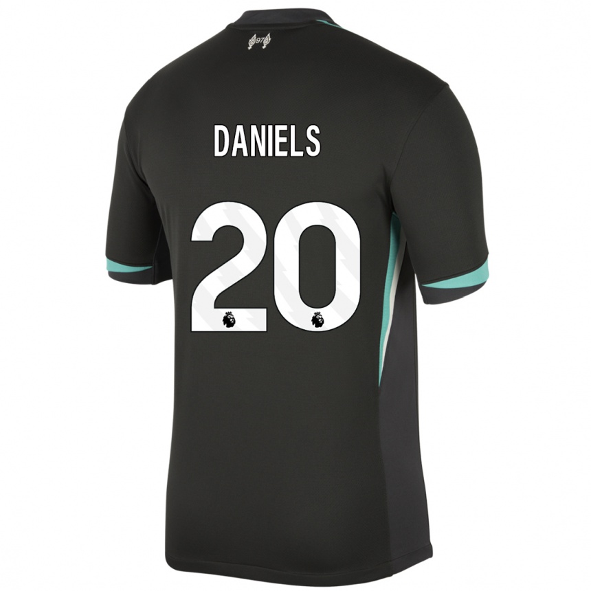 Niño Fútbol Camiseta Yana Daniels #20 Negro Antracita Blanco 2ª Equipación 2024/25