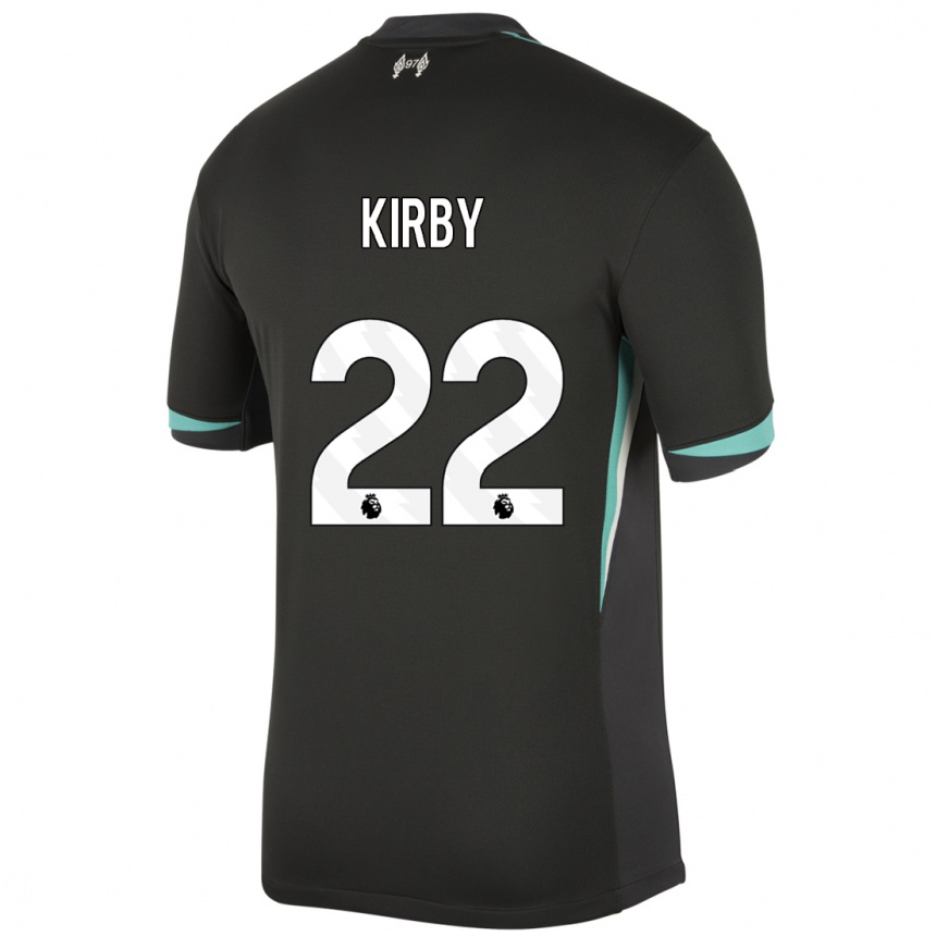 Niño Fútbol Camiseta Faye Kirby #22 Negro Antracita Blanco 2ª Equipación 2024/25