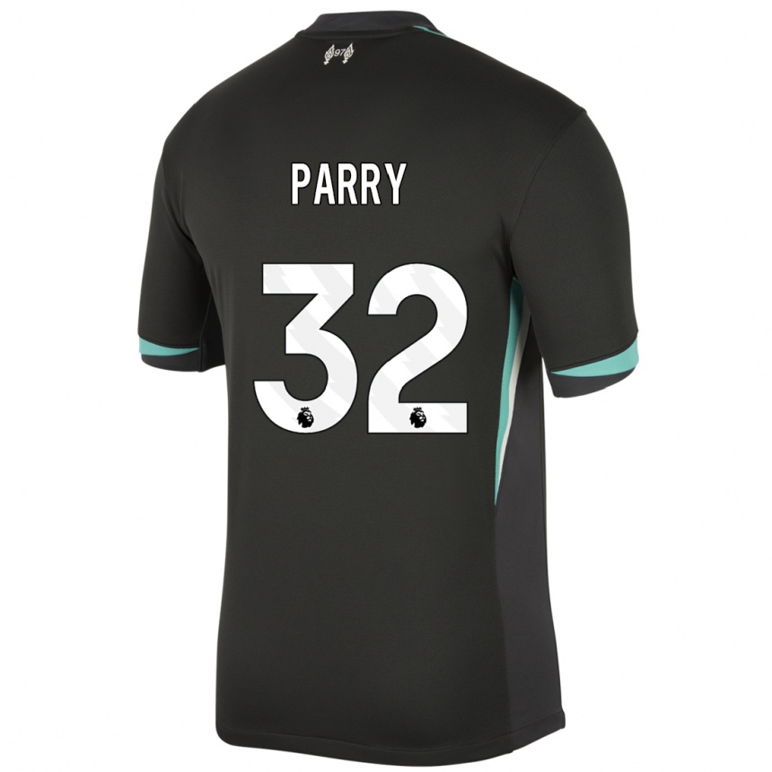 Niño Fútbol Camiseta Lucy Parry #32 Negro Antracita Blanco 2ª Equipación 2024/25