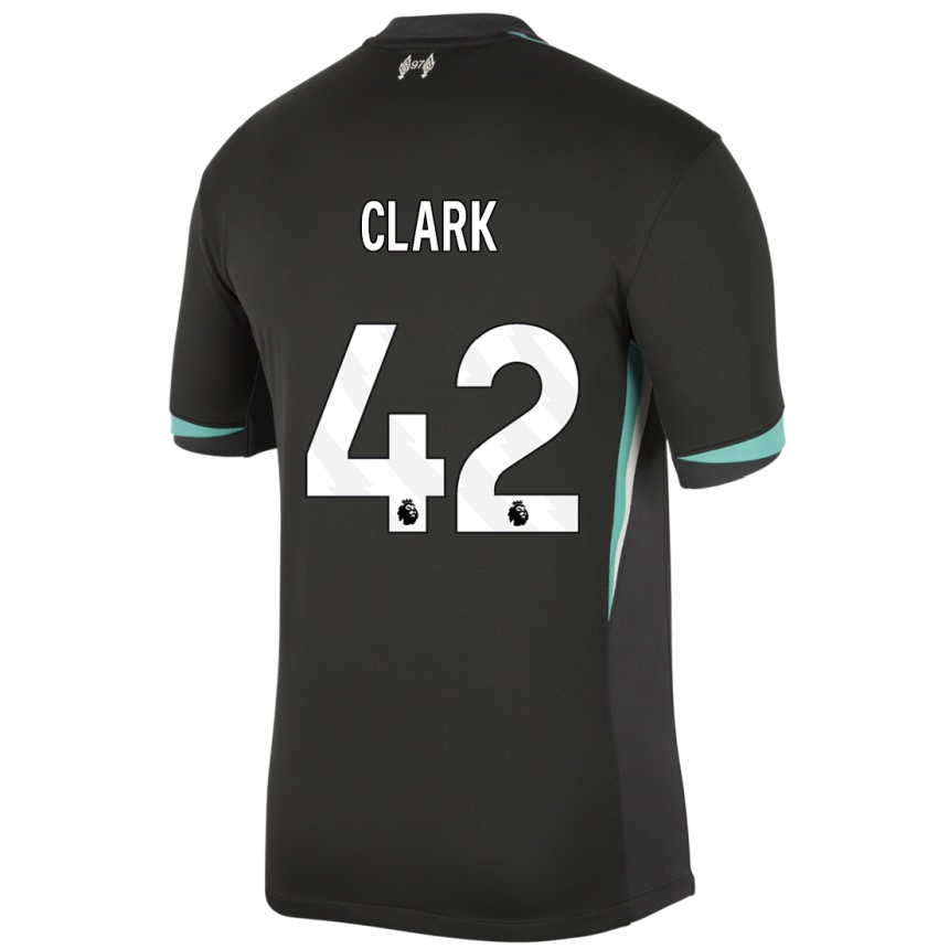 Niño Fútbol Camiseta Bobby Clark #42 Negro Antracita Blanco 2ª Equipación 2024/25