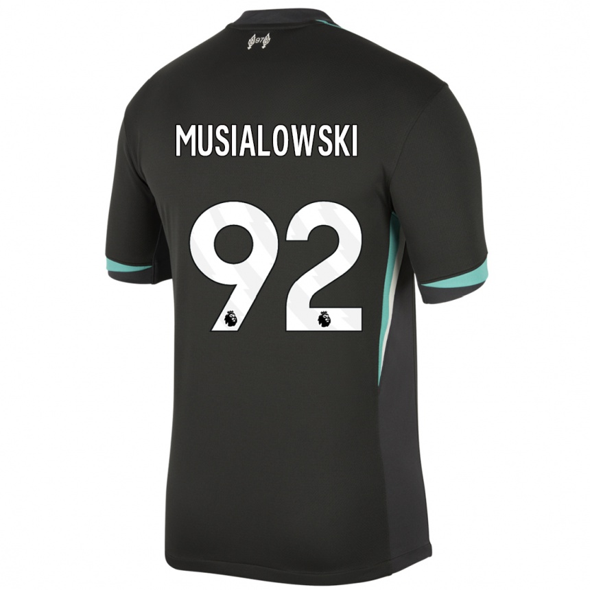 Niño Fútbol Camiseta Mateusz Musialowski #92 Negro Antracita Blanco 2ª Equipación 2024/25