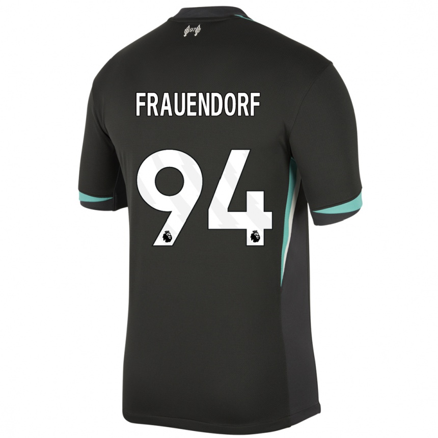 Niño Fútbol Camiseta Melkamu Frauendorf #94 Negro Antracita Blanco 2ª Equipación 2024/25