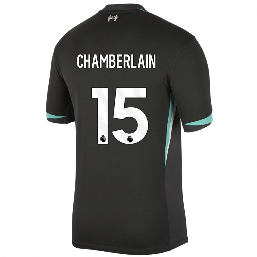 Niño Fútbol Camiseta Alex Oxlade Chamberlain #15 Negro Antracita Blanco 2ª Equipación 2024/25