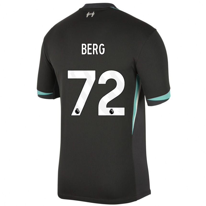 Niño Fútbol Camiseta Sepp Van Den Berg #72 Negro Antracita Blanco 2ª Equipación 2024/25