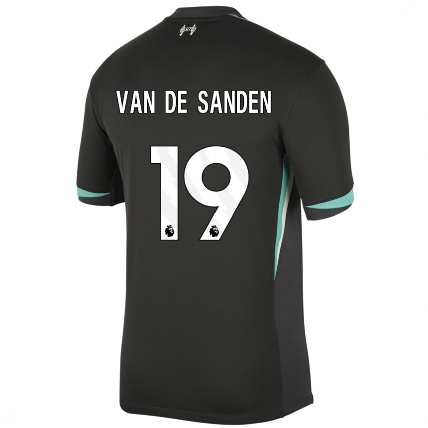 Niño Fútbol Camiseta Shanice Van De Sanden #19 Negro Antracita Blanco 2ª Equipación 2024/25