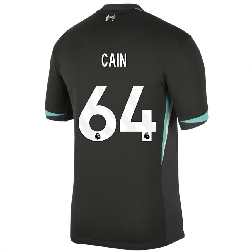 Niño Fútbol Camiseta Jake Cain #64 Negro Antracita Blanco 2ª Equipación 2024/25