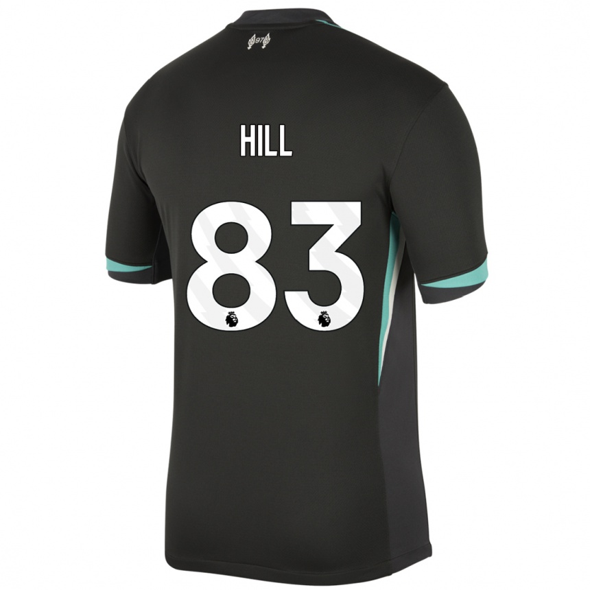 Niño Fútbol Camiseta Thomas Hill #83 Negro Antracita Blanco 2ª Equipación 2024/25