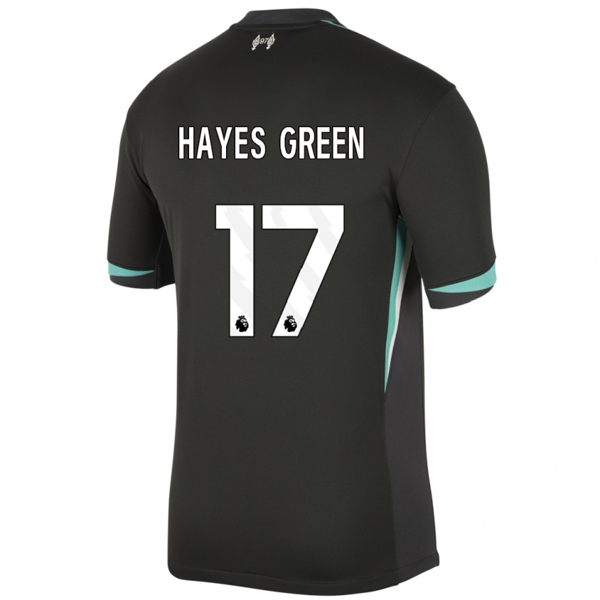 Niño Fútbol Camiseta Charlie Hayes-Green #17 Negro Antracita Blanco 2ª Equipación 2024/25