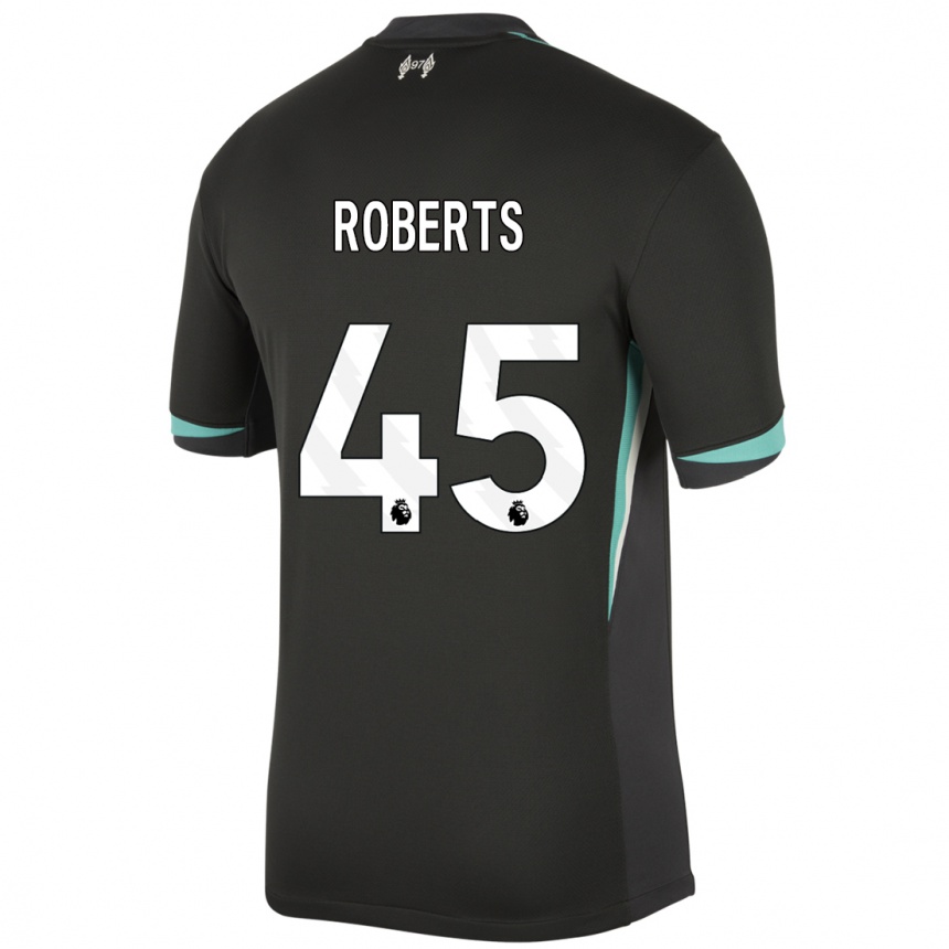 Niño Fútbol Camiseta Iwan Roberts #45 Negro Antracita Blanco 2ª Equipación 2024/25