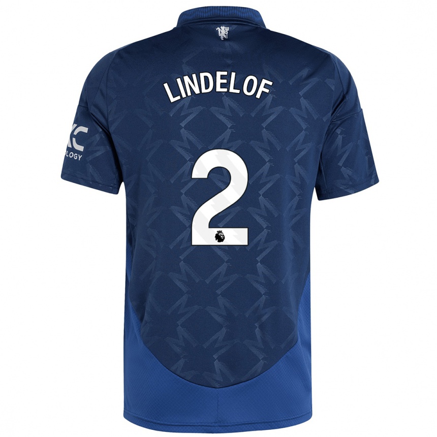 Niño Fútbol Camiseta Victor Lindelof #2 Índigo 2ª Equipación 2024/25