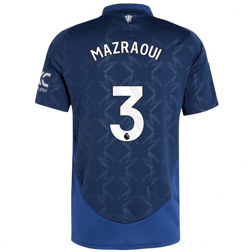 Niño Fútbol Camiseta Noussair Mazraoui #3 Índigo 2ª Equipación 2024/25