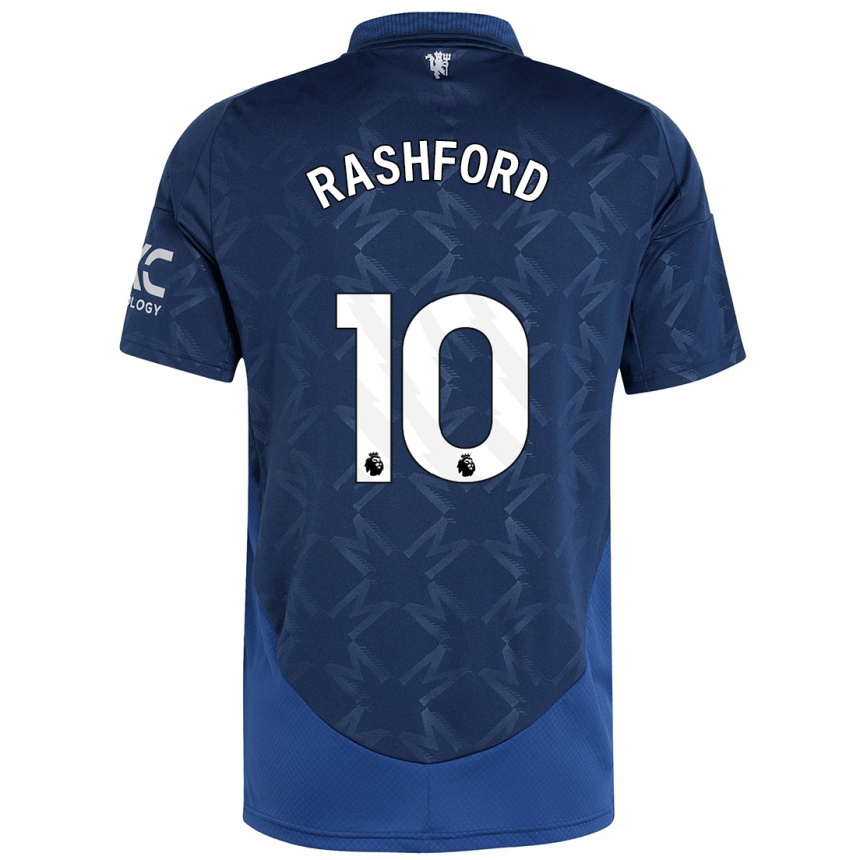 Niño Fútbol Camiseta Marcus Rashford #10 Índigo 2ª Equipación 2024/25