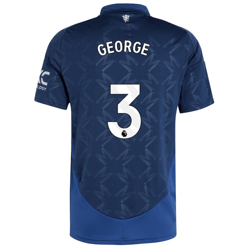 Niño Fútbol Camiseta Gabby George #3 Índigo 2ª Equipación 2024/25