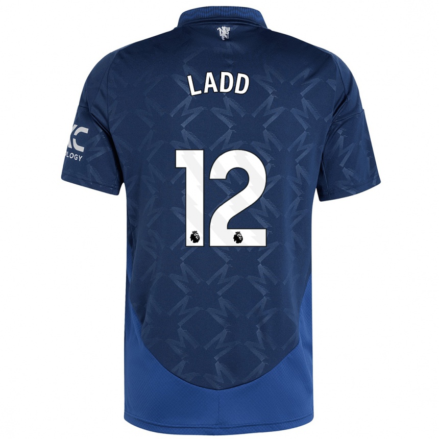 Niño Fútbol Camiseta Hayley Ladd #12 Índigo 2ª Equipación 2024/25