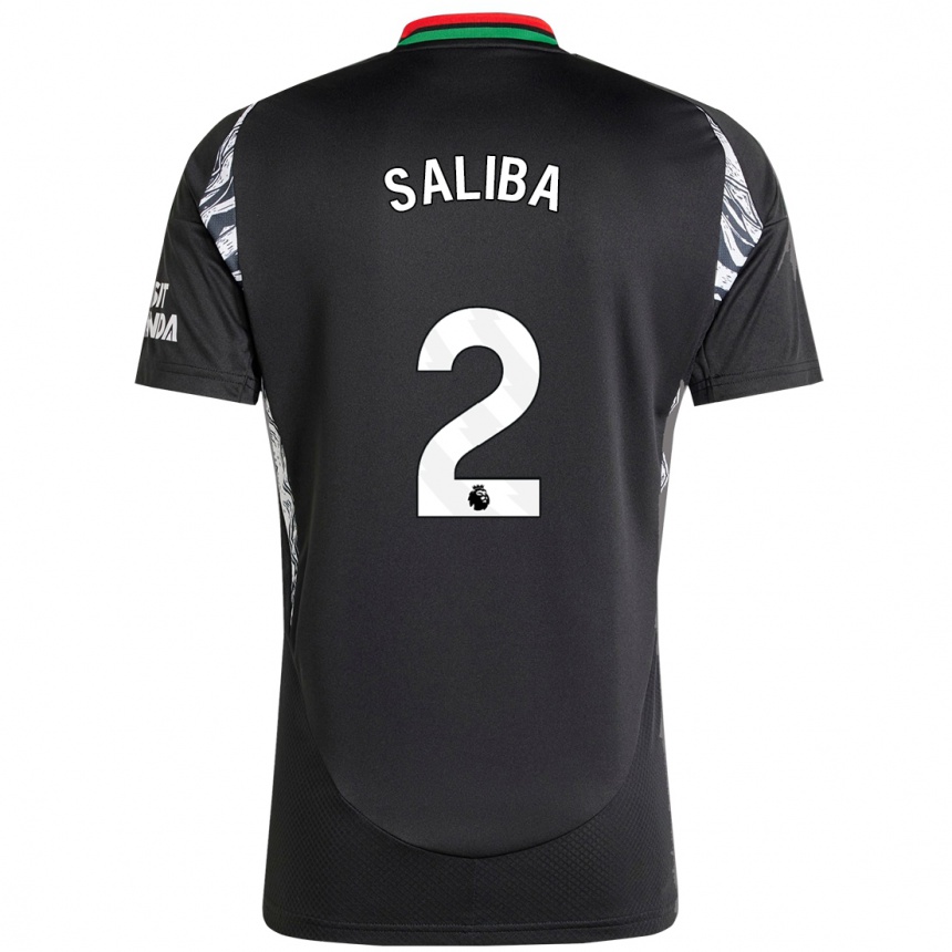 Niño Fútbol Camiseta William Saliba #2 Negro 2ª Equipación 2024/25