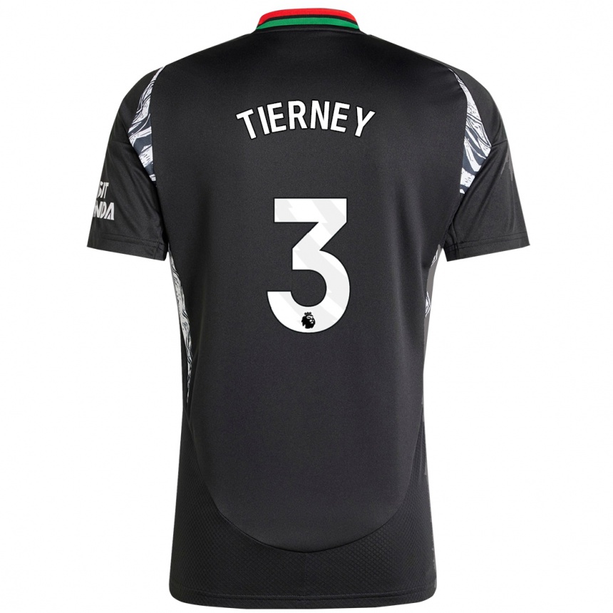 Niño Fútbol Camiseta Kieran Tierney #3 Negro 2ª Equipación 2024/25