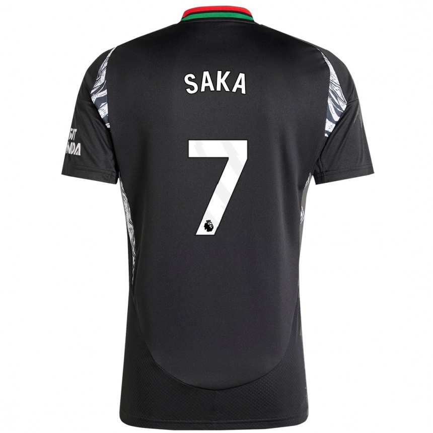 Niño Fútbol Camiseta Bukayo Saka #7 Negro 2ª Equipación 2024/25