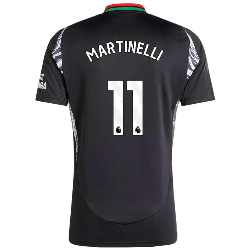 Niño Fútbol Camiseta Gabriel Martinelli #11 Negro 2ª Equipación 2024/25