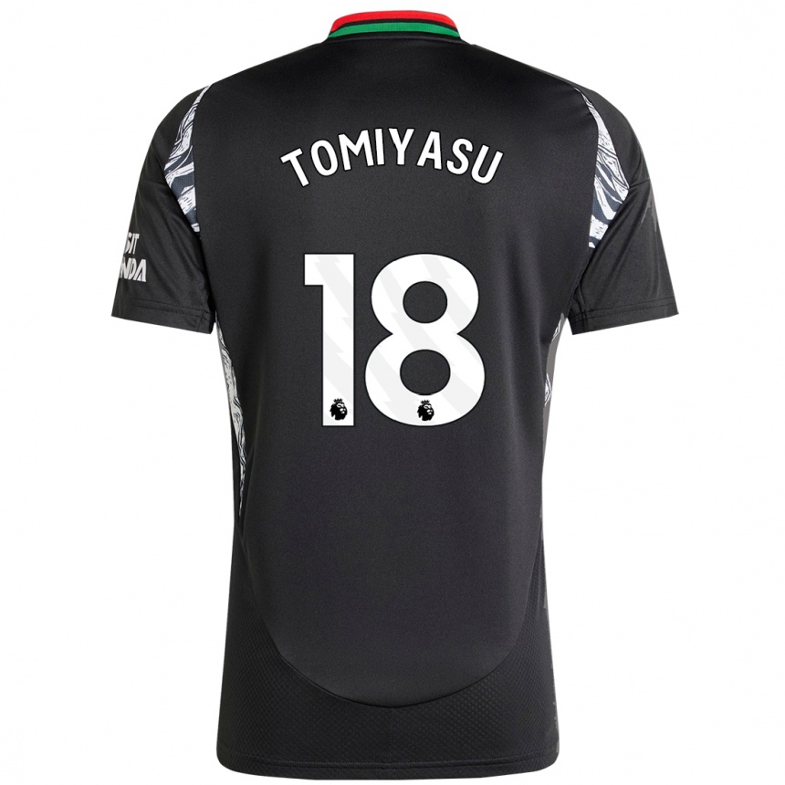 Niño Fútbol Camiseta Takehiro Tomiyasu #18 Negro 2ª Equipación 2024/25