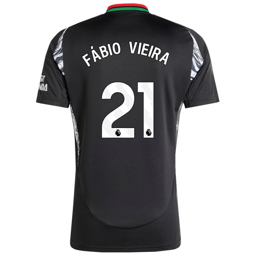 Niño Fútbol Camiseta Fabio Vieira #21 Negro 2ª Equipación 2024/25