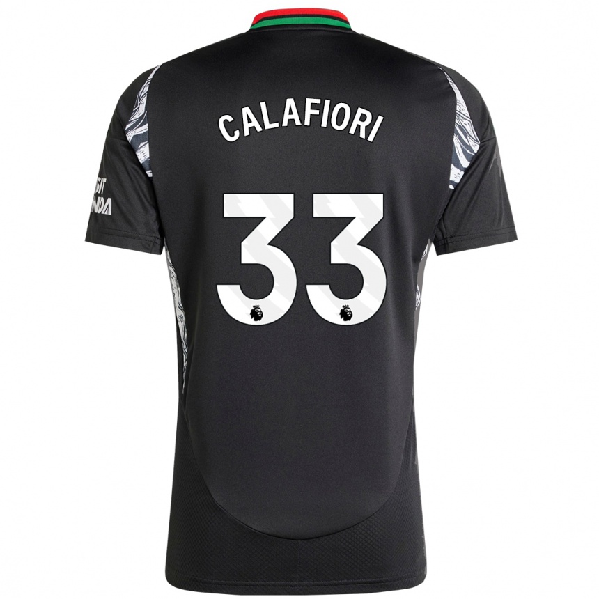 Niño Fútbol Camiseta Riccardo Calafiori #33 Negro 2ª Equipación 2024/25