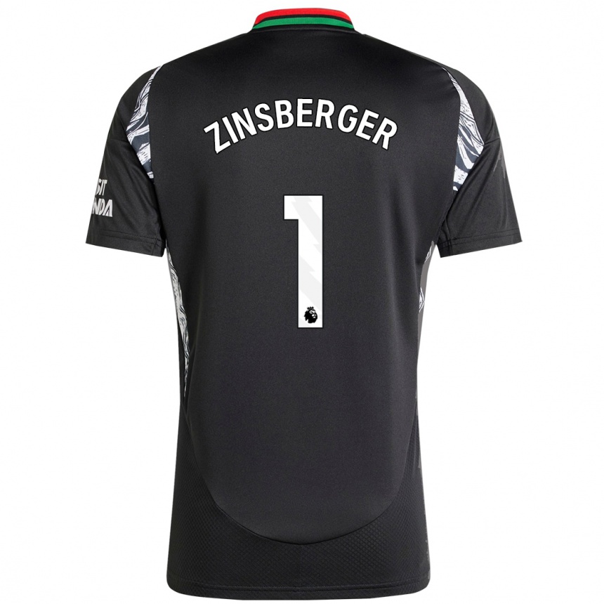 Niño Fútbol Camiseta Manuela Zinsberger #1 Negro 2ª Equipación 2024/25