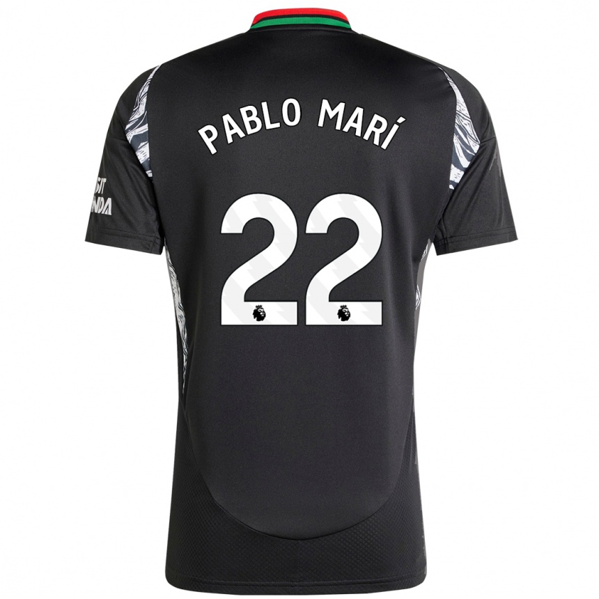 Niño Fútbol Camiseta Pablo Mari #22 Negro 2ª Equipación 2024/25