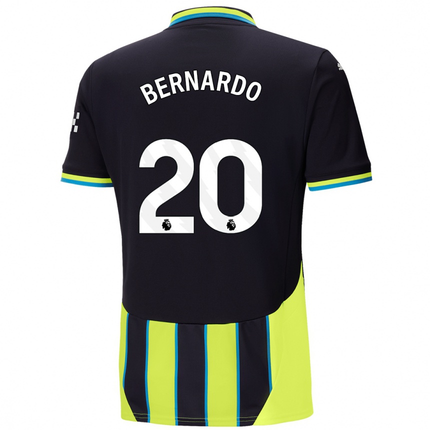 Niño Fútbol Camiseta Bernardo Silva #20 Azul Amarillo 2ª Equipación 2024/25