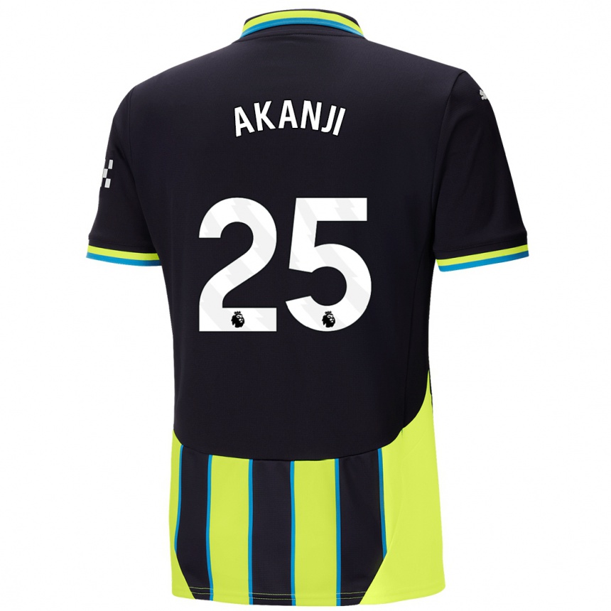 Niño Fútbol Camiseta Manuel Akanji #25 Azul Amarillo 2ª Equipación 2024/25