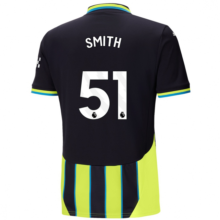 Niño Fútbol Camiseta Isaac Smith #51 Azul Amarillo 2ª Equipación 2024/25