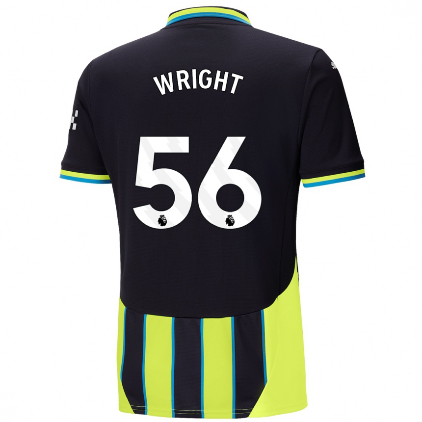 Niño Fútbol Camiseta Jacob Wright #56 Azul Amarillo 2ª Equipación 2024/25