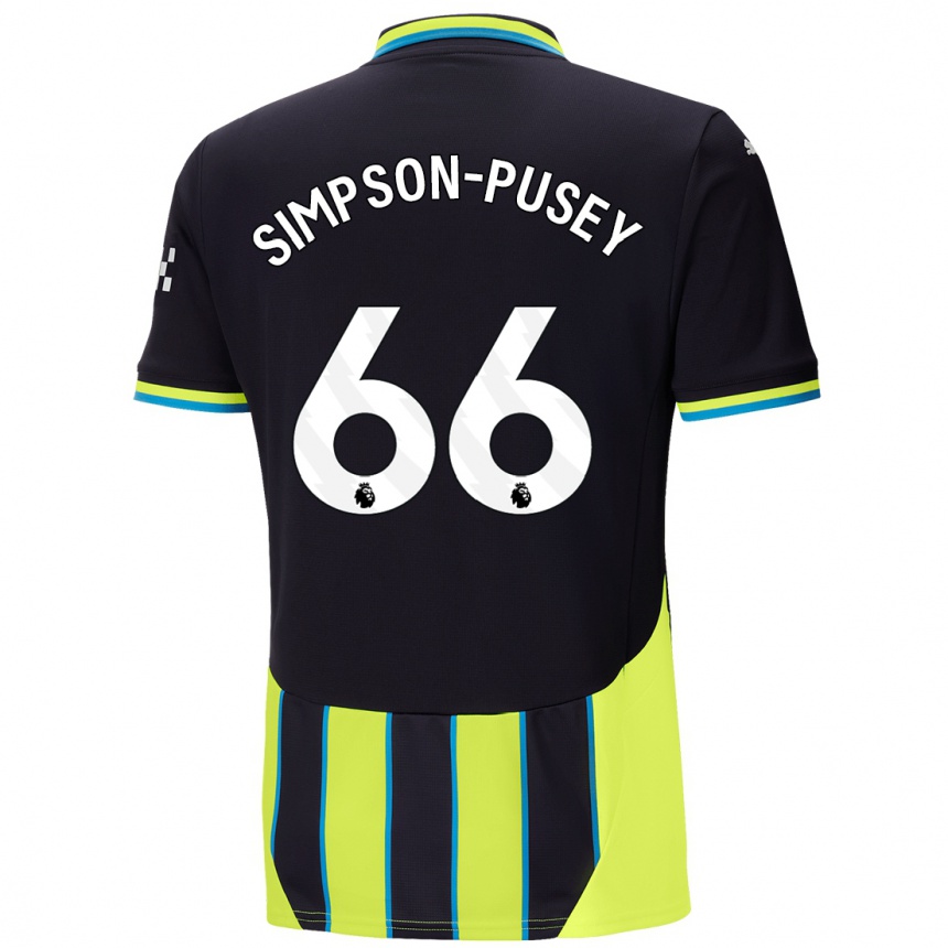 Niño Fútbol Camiseta Jahmai Simpson-Pusey #66 Azul Amarillo 2ª Equipación 2024/25