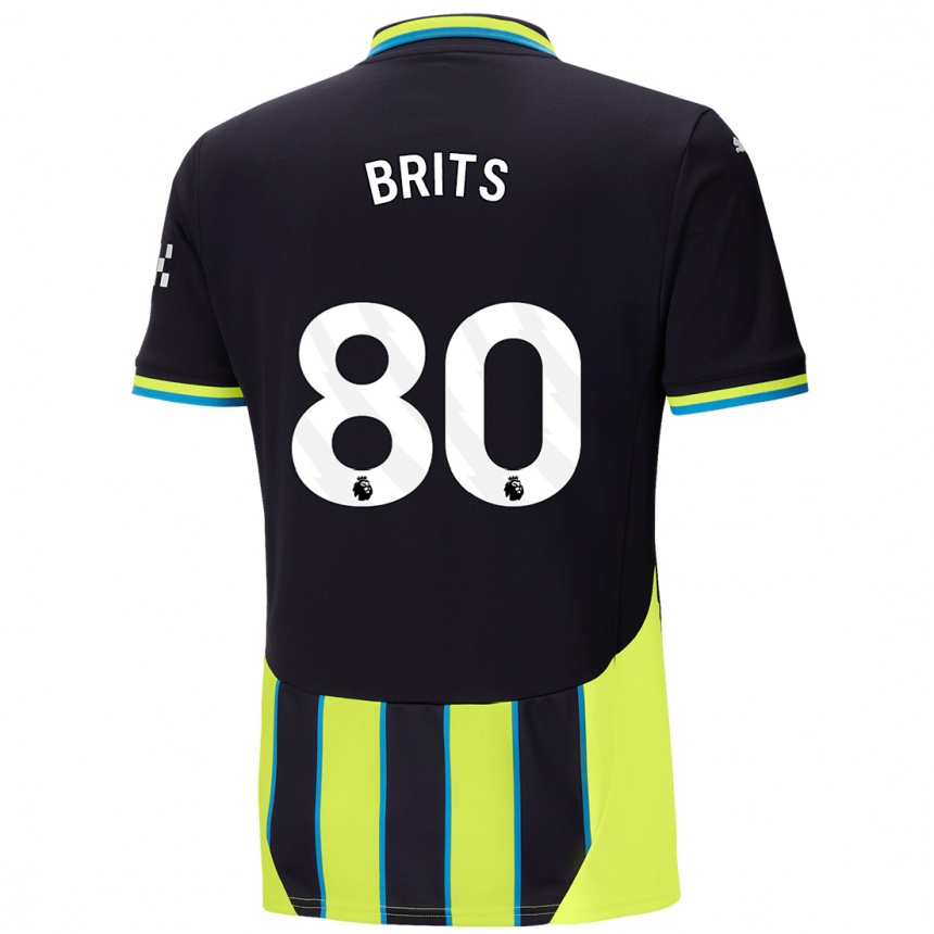 Niño Fútbol Camiseta Spike Brits #80 Azul Amarillo 2ª Equipación 2024/25